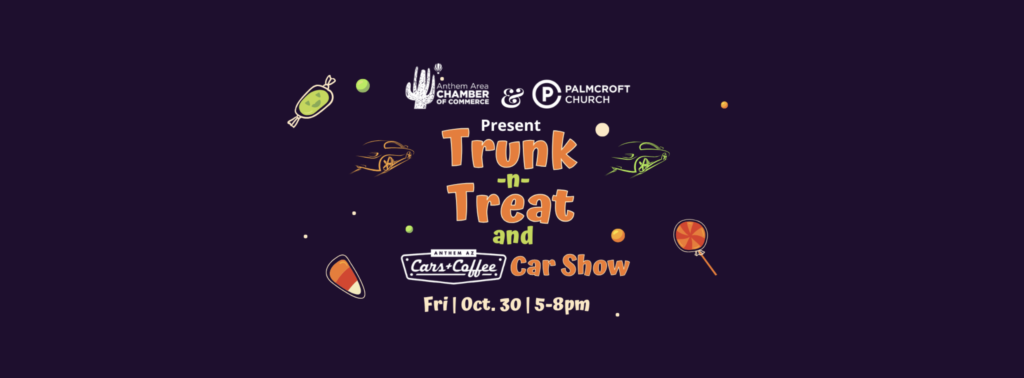Trunk-n-Treat car show on Halloween organized by Anthem Cars and Coffee in North Phoenix. AZ